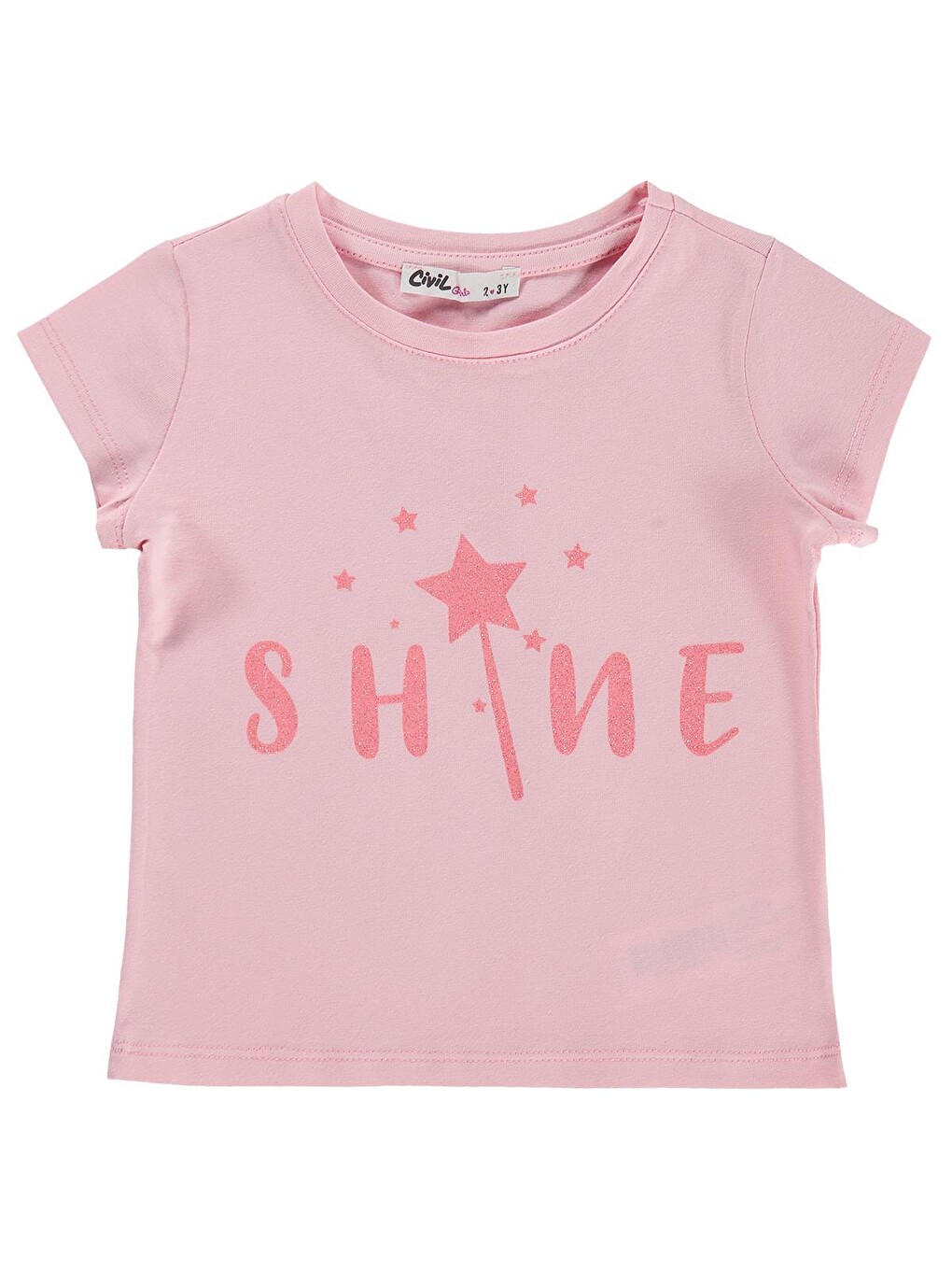 Girls Shine Baskılı 2-5 Yaş Tişört - Pembe