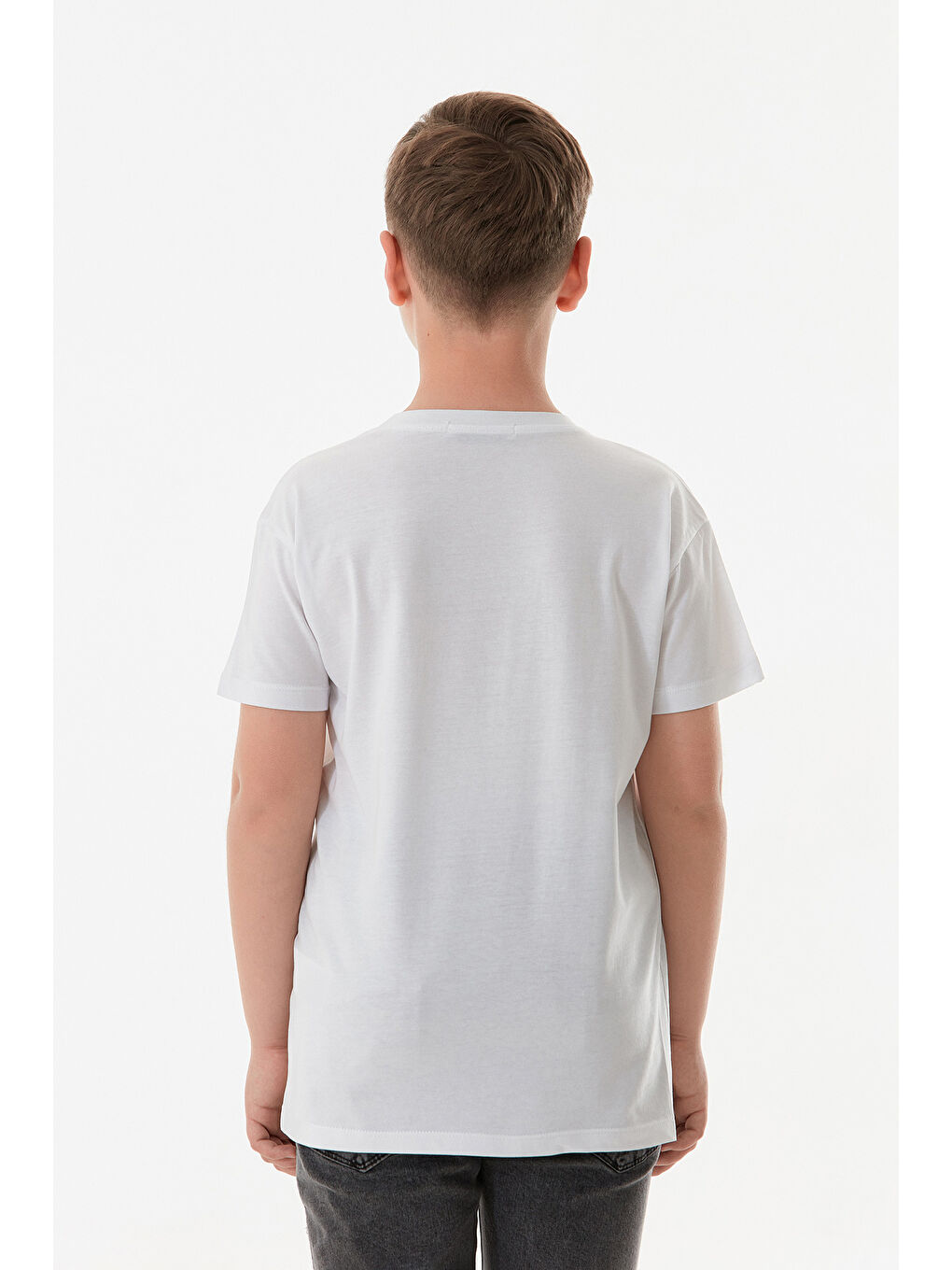 Beyaz History Yazı Baskılı Erkek Çocuk Tişört-3