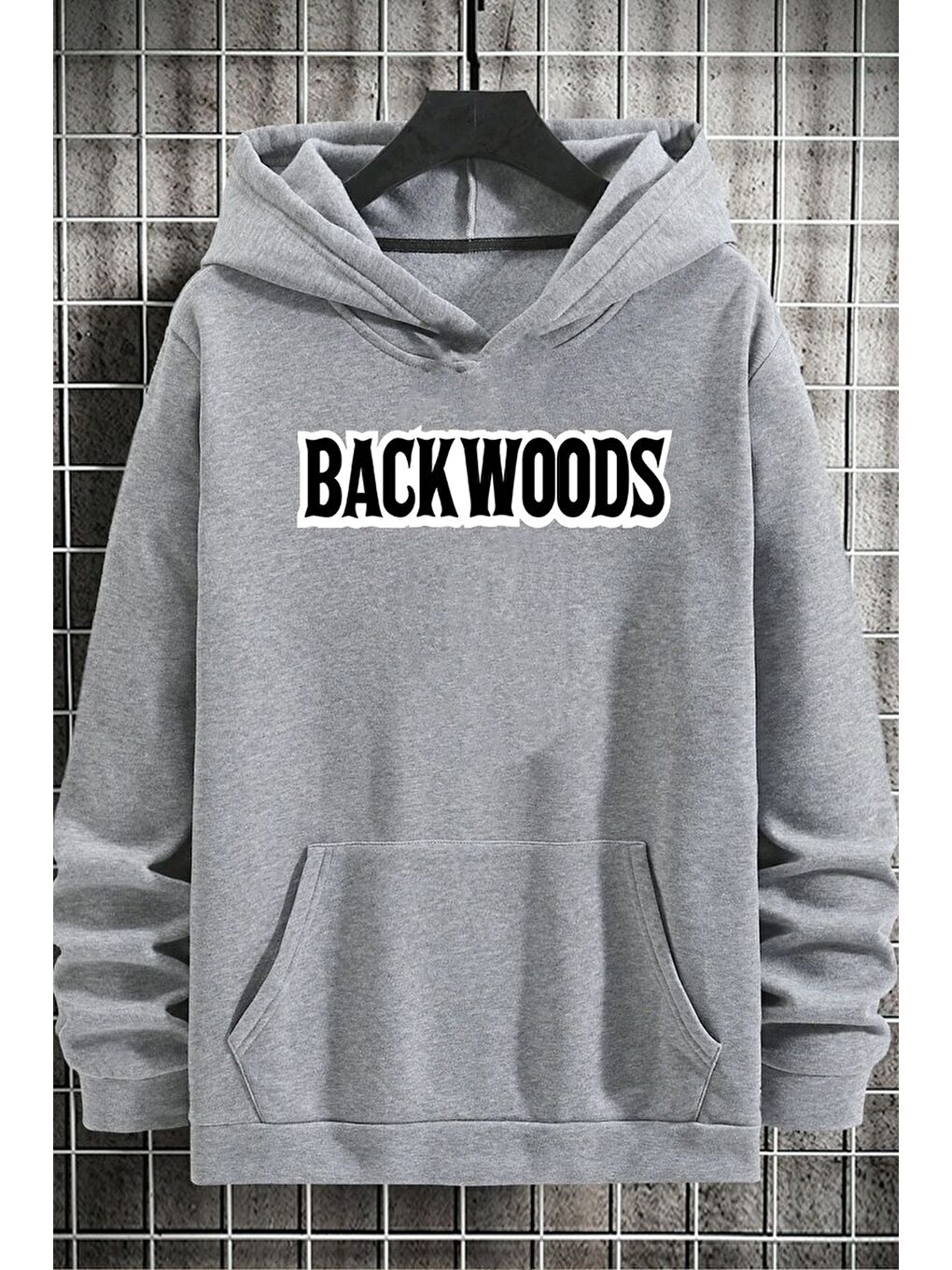 uyguntarz Gri Unisex Backwoods Baskılı Sweatshirt