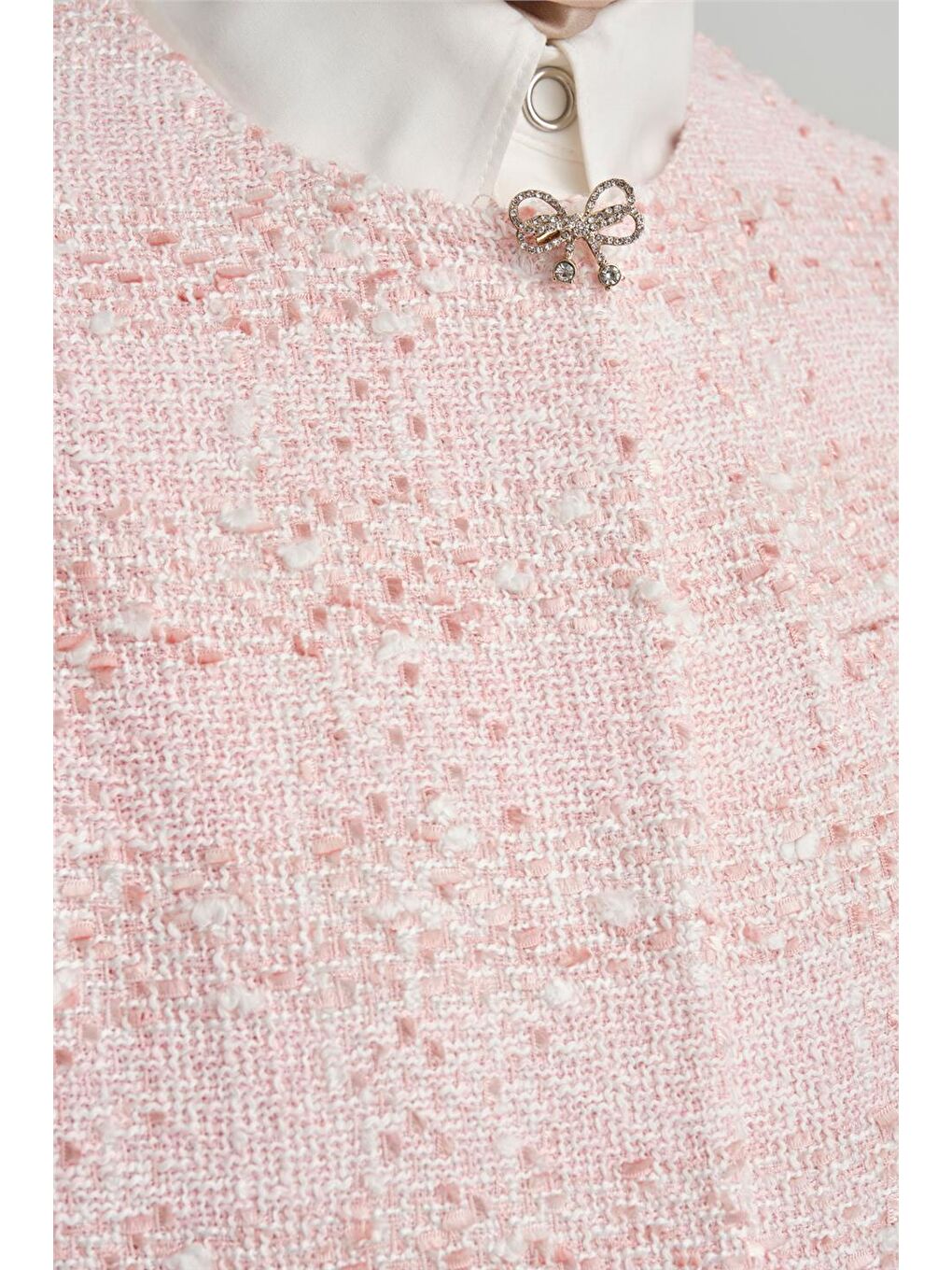 Pamuk İçerikli Tüvıt Ceket 24K5706 Pembe-3