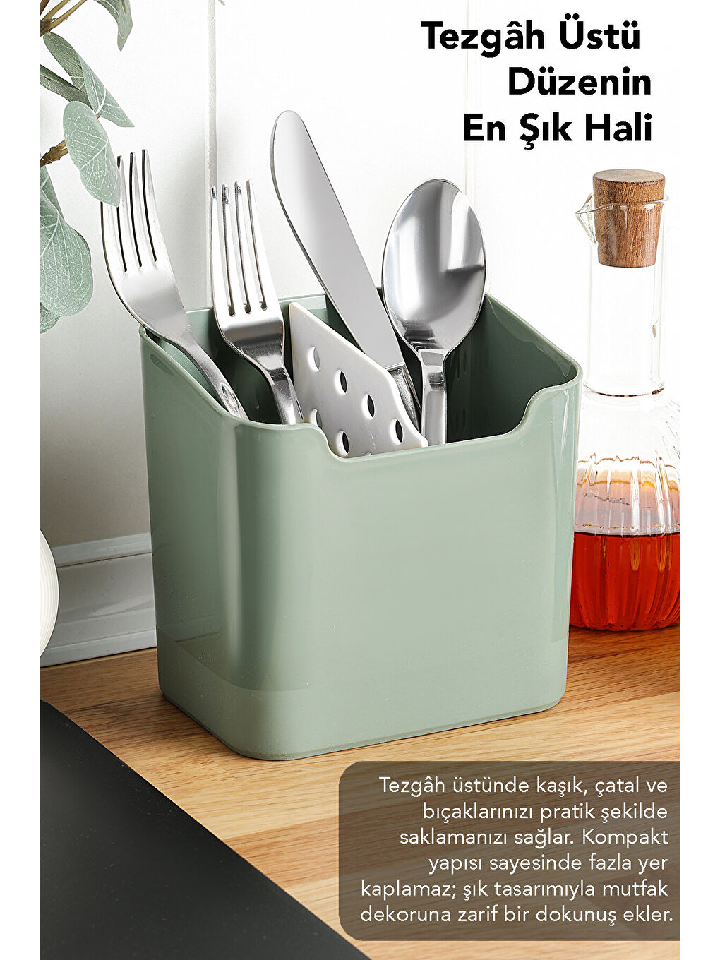 Yeşil Luna Tezgah Üstü Kaşıklık-3