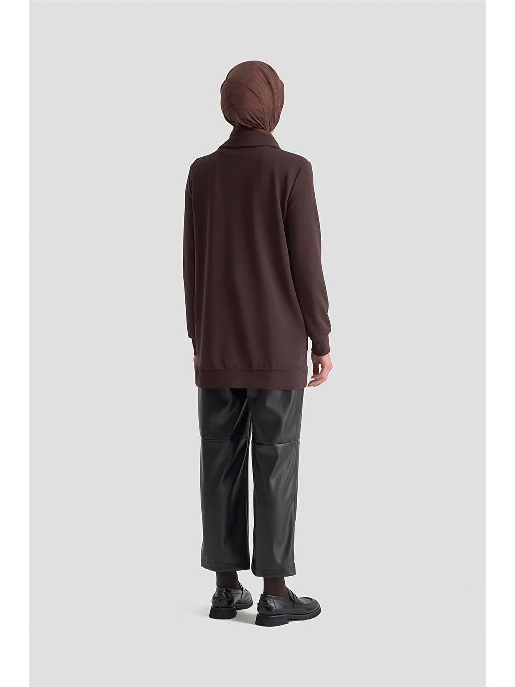 Kahverengi Cep Detaylı Örme Ceket 25Kt1439 Acı Kahve-4