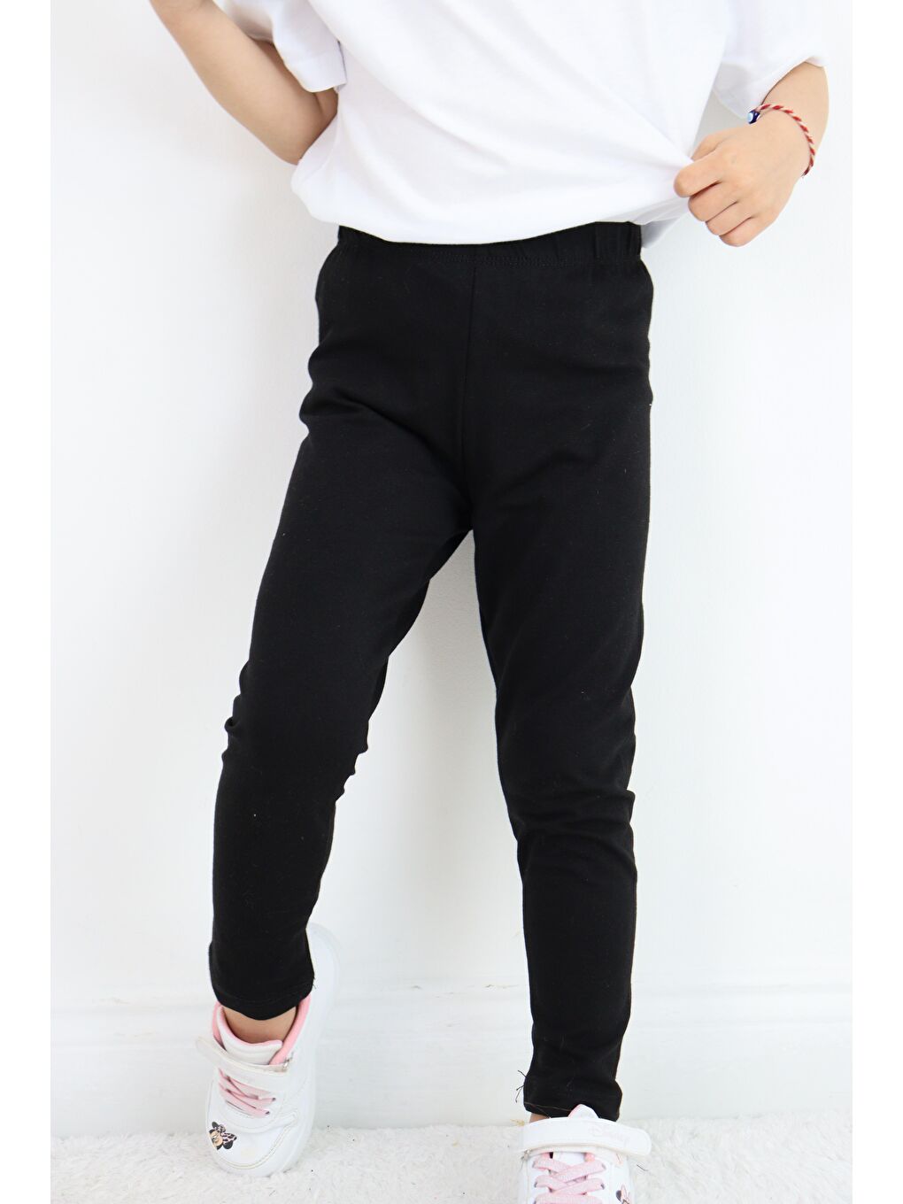 Siyah Basic Kız Çocuk Tayt %100 Pamuk 6 Ay 5 Yaş-1