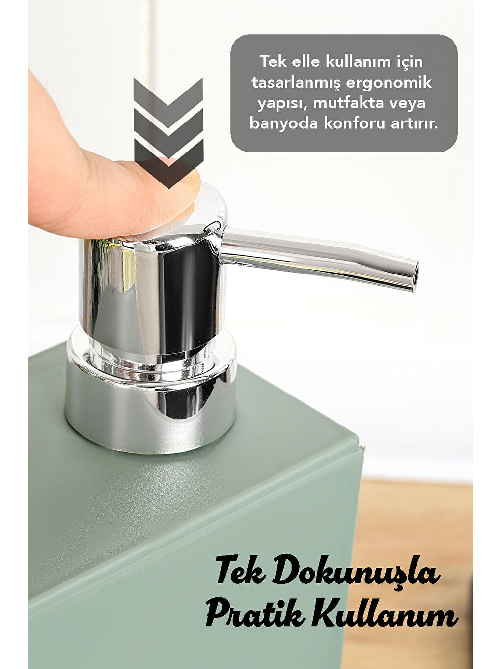 Yeşil 2'li Süngerlik Bölmeli Sıvı Sabunluk-1