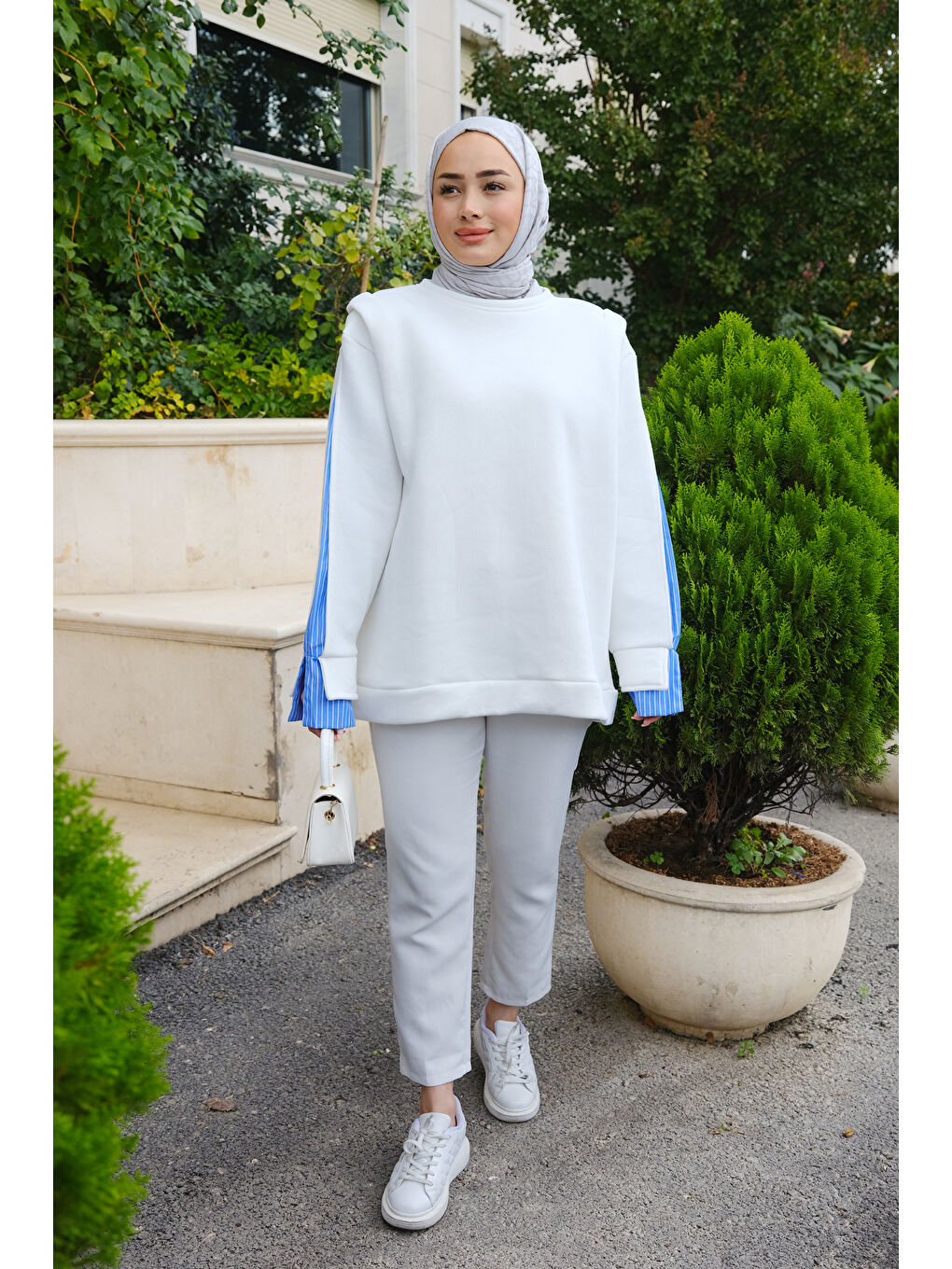 Gömlek Detay Sweat  Beyaz-2