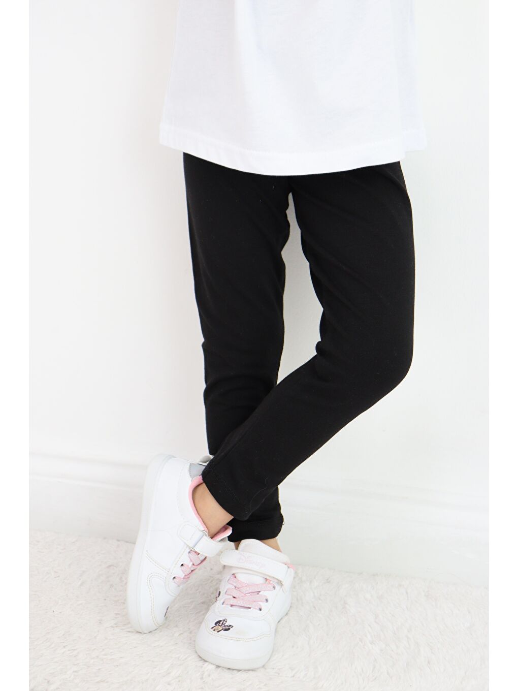 Siyah Basic Kız Çocuk Tayt %100 Pamuk 6 Ay 5 Yaş-2