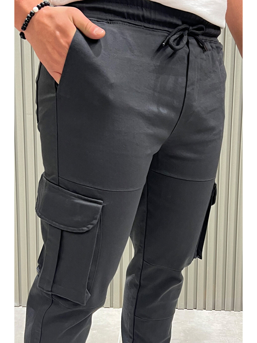 Mishar İtalia Gri Kargo Cepli Jogger Erkek Pantolon - 3