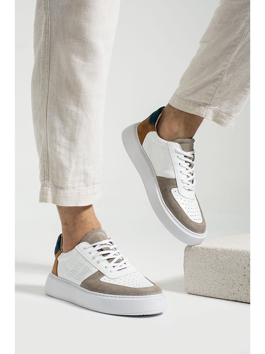 Hakiki Deri Twent Beyaz Erkek Ayakkabı-1