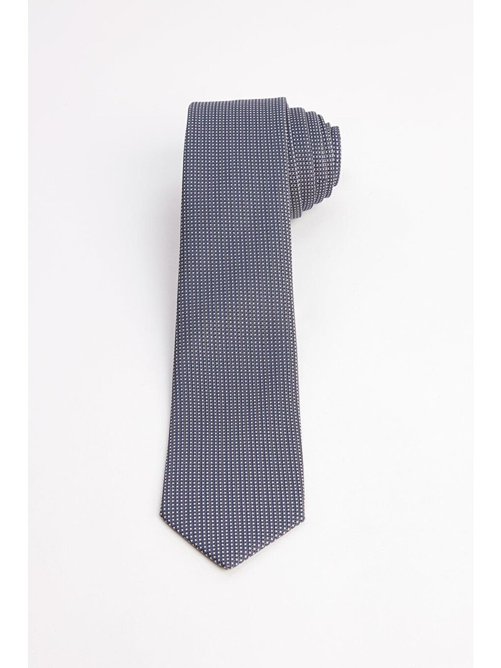 Gri Klasik Cep Mendilli Desenli Kravat-2