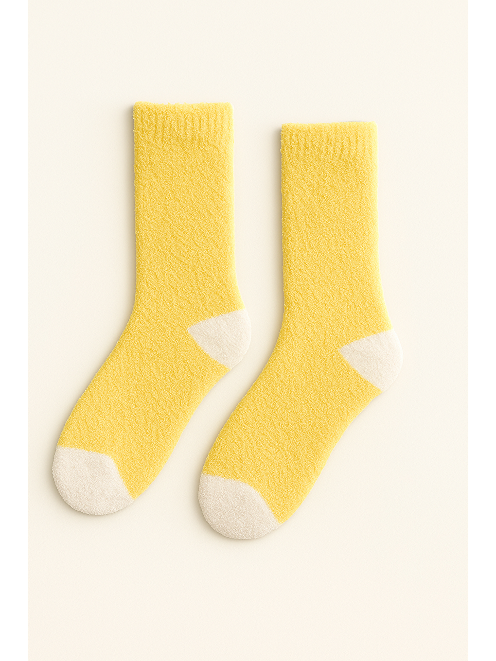 Unisex Kalın Tüylü Soket Çorap Sarı