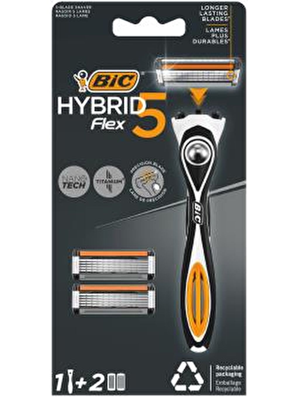 Bic Renksiz Flex 5 Hybrid Erkek Tıraş Bıçağı 1 Sap + 2 Başlık (5 Bıçak) - 4