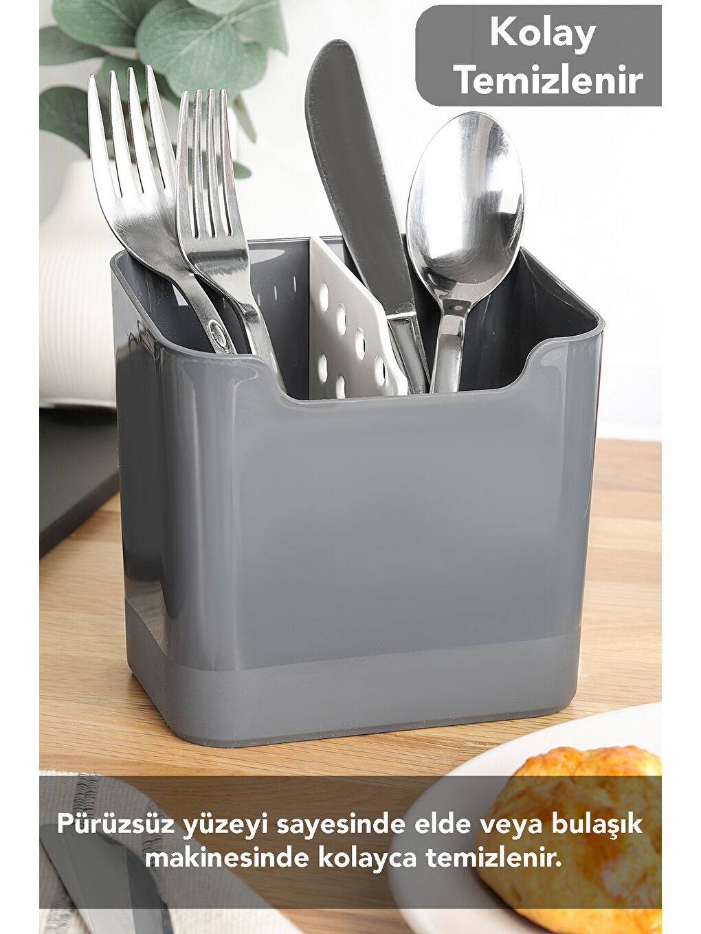 Gri Luna Tezgah Üstü Kaşıklık-2