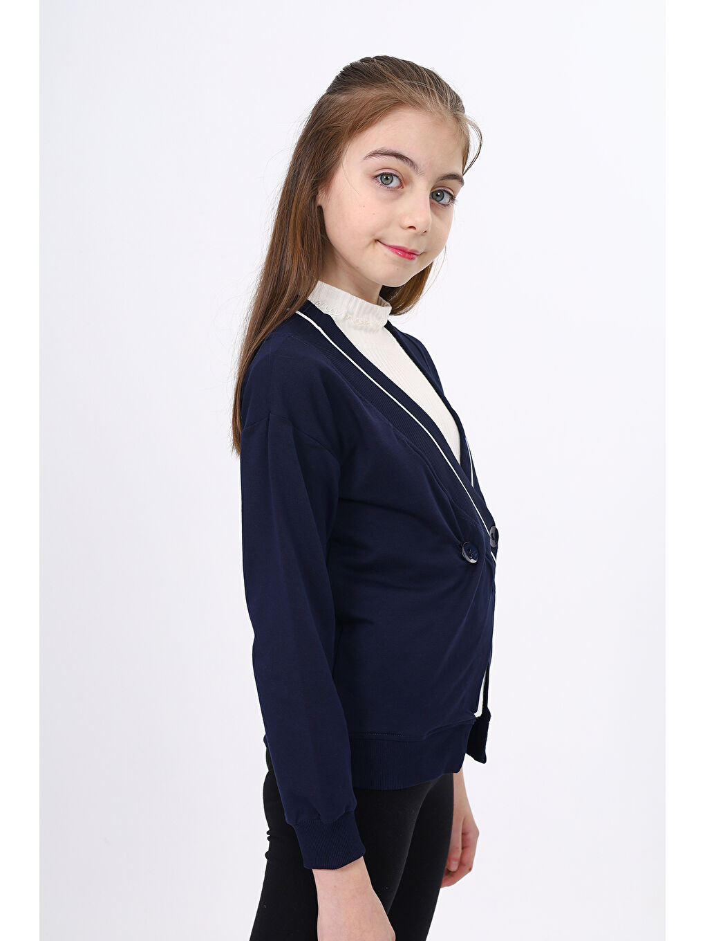 Lacivert Kız Çocuk Okul Hırka-2