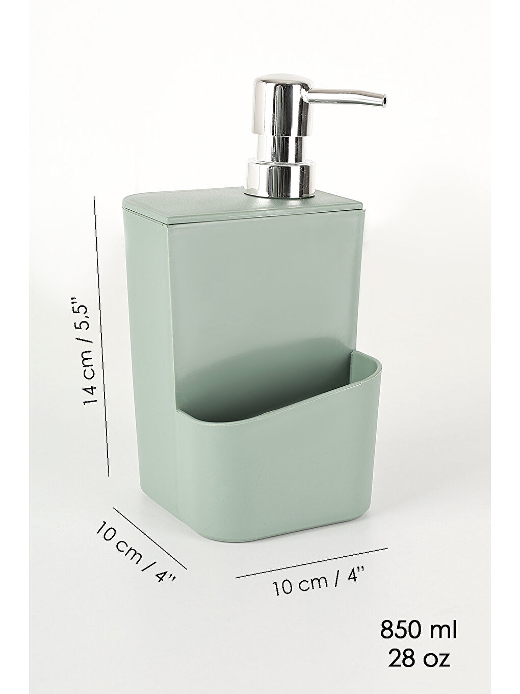 Yeşil 2'li Süngerlik Bölmeli Sıvı Sabunluk-5