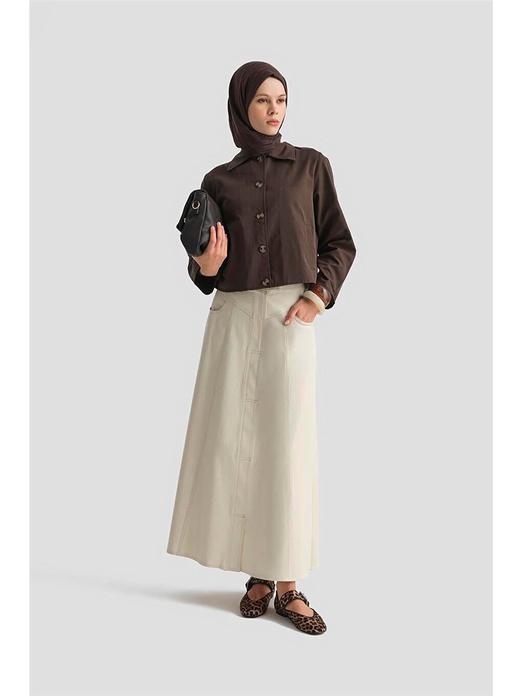 Kısa Blazer Ceket 25Kd9002 Kahverengi-1