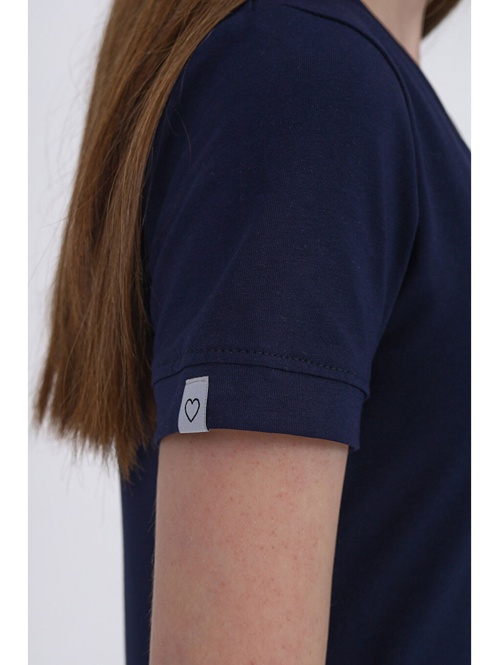 Lacivert Kız Çocuk Okul Tişört-2