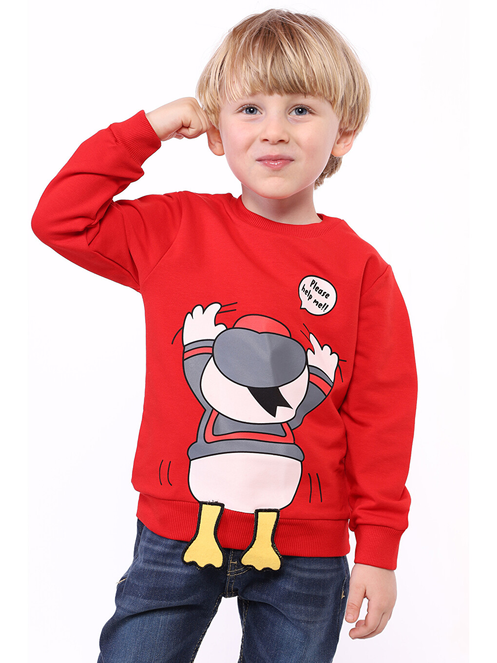 Mavi Erkek Çocuk Baskılı Sweatshirt-2