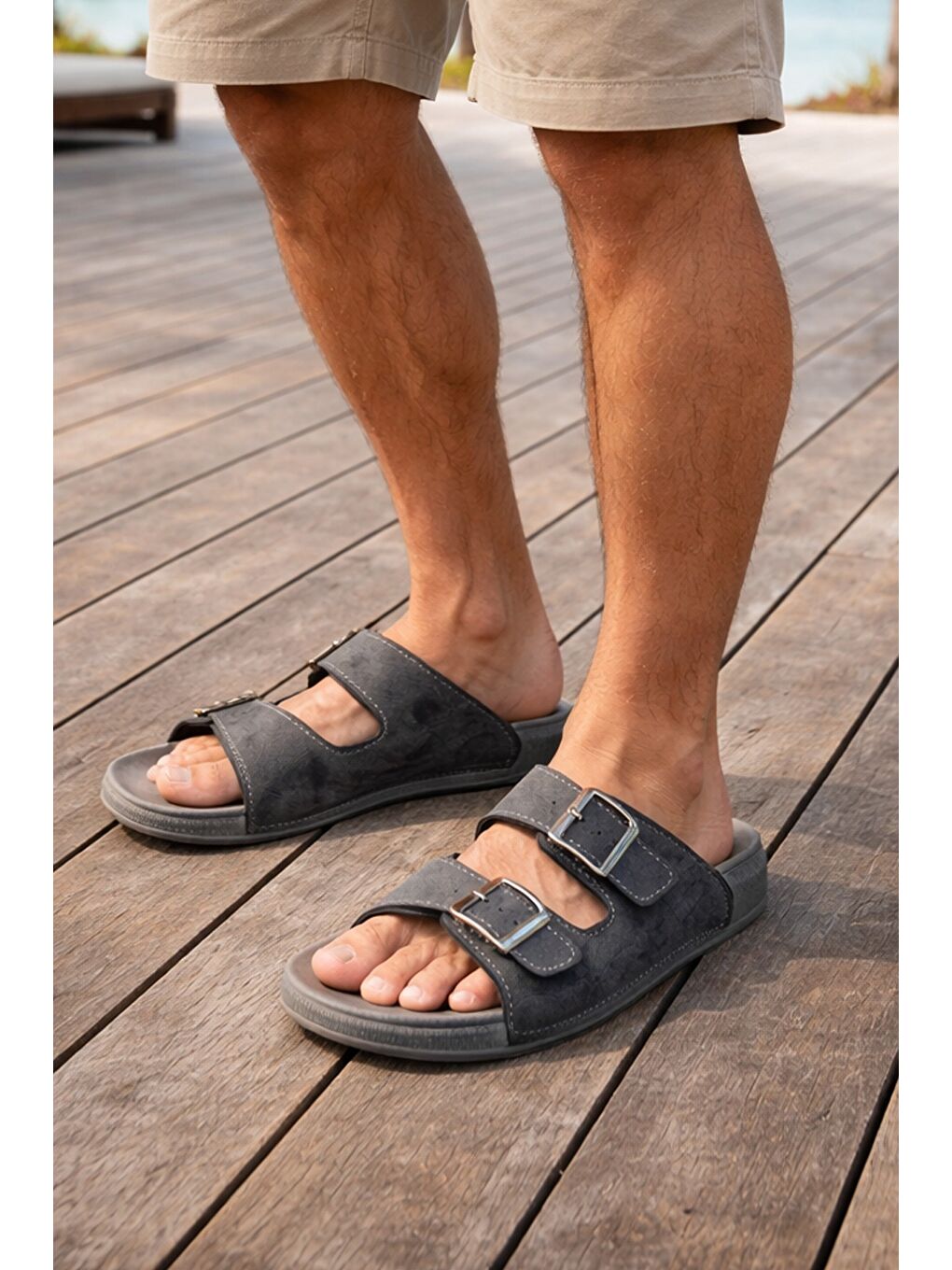 Gri RANGER Erkek Terlik Dış Mekan ve Ev Terliği