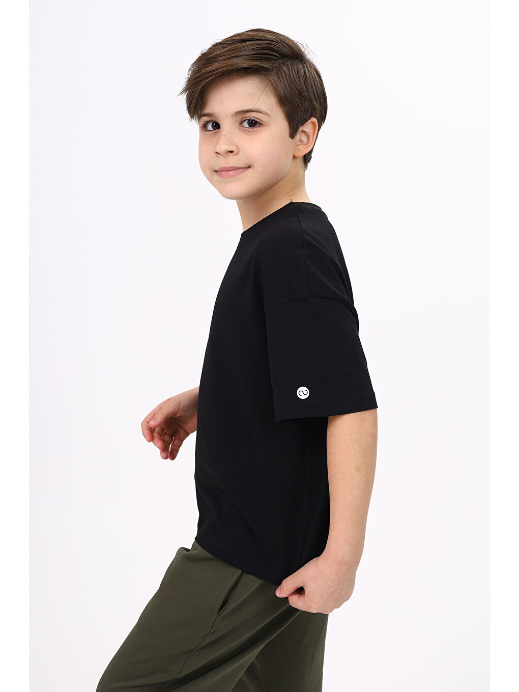 Siyah Erkek Çocuk Baskılı Tişört-1