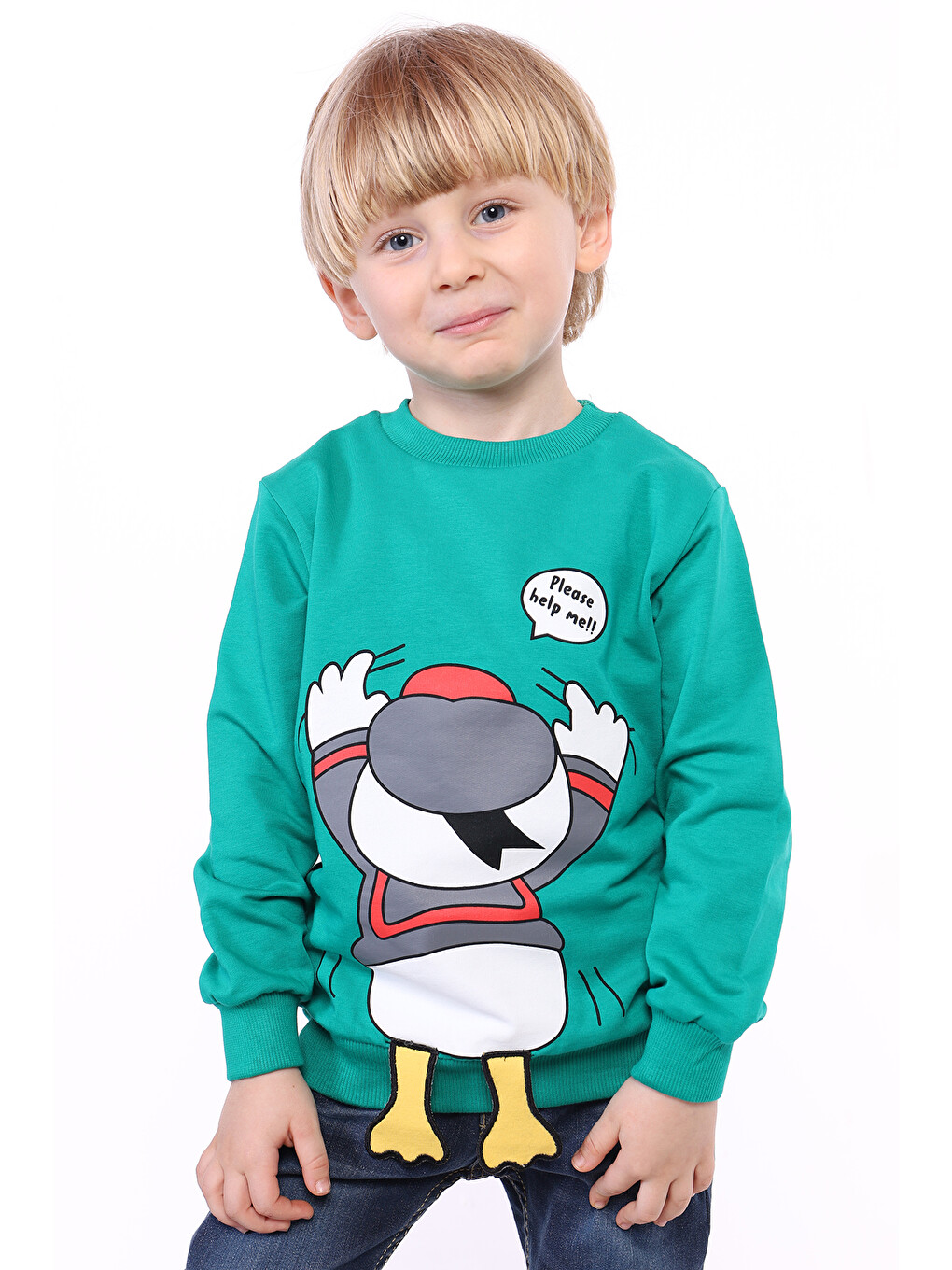 Mavi Erkek Çocuk Baskılı Sweatshirt-4