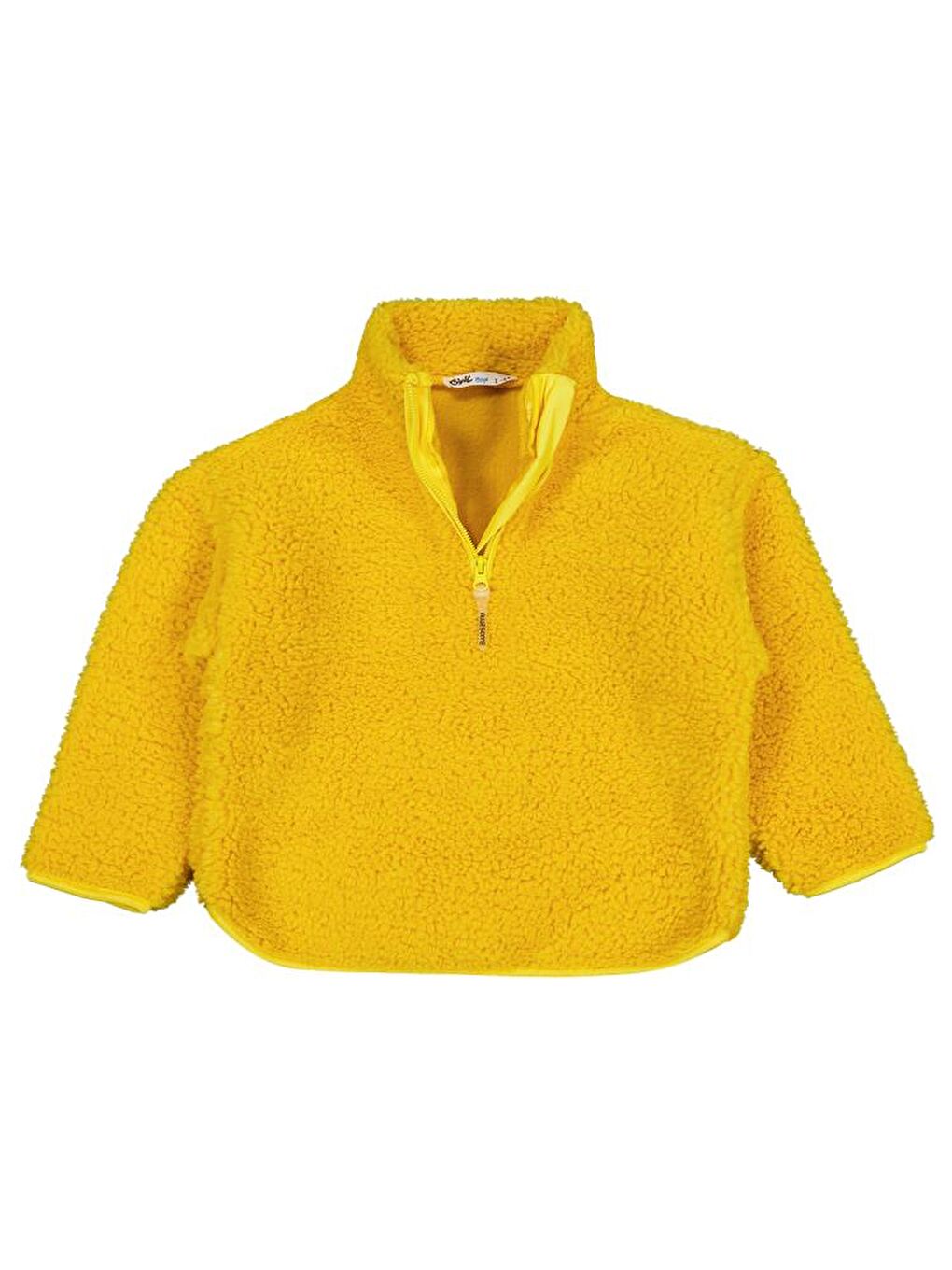 Sarı Boys Biyeli Yarım Fermuarlı 2-5 Yaş Sweatshirt - Hardal 5-6 Yaş