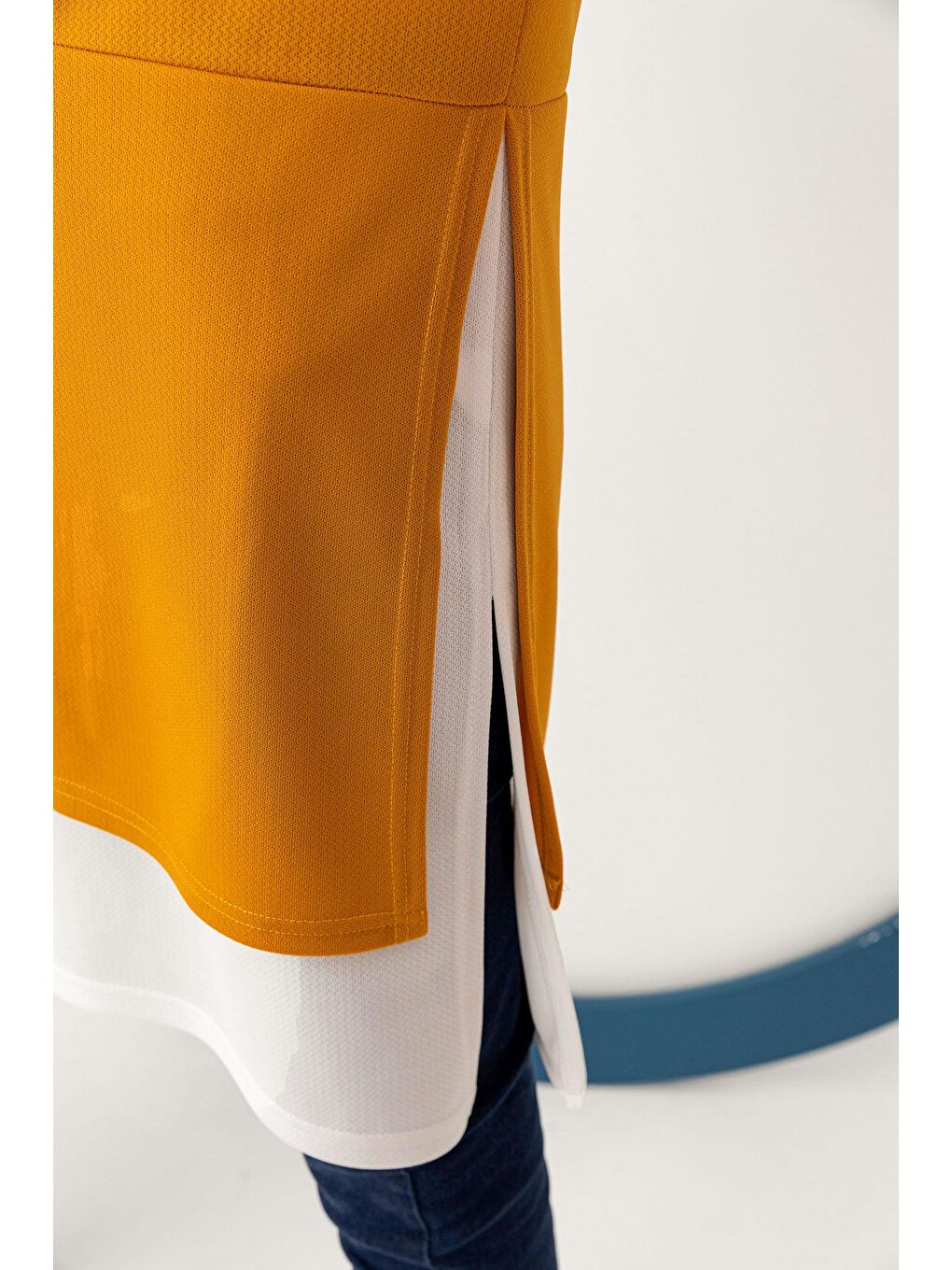 Kapüşonlu Yaka Kadın Sarı Garnılı Tunık - 3242-2