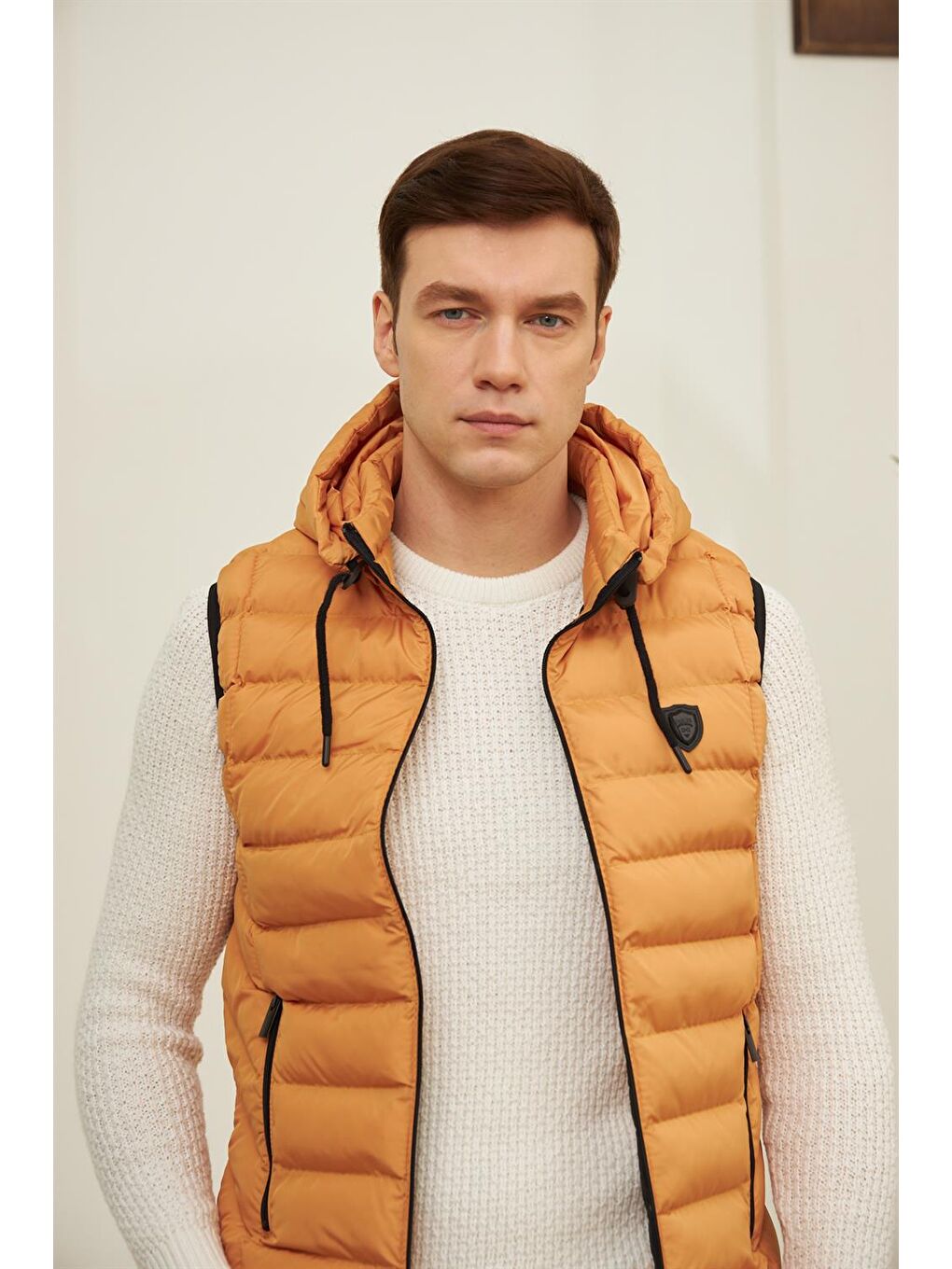 Sarı Erkek Spor Şişme Yelek Hardal-2