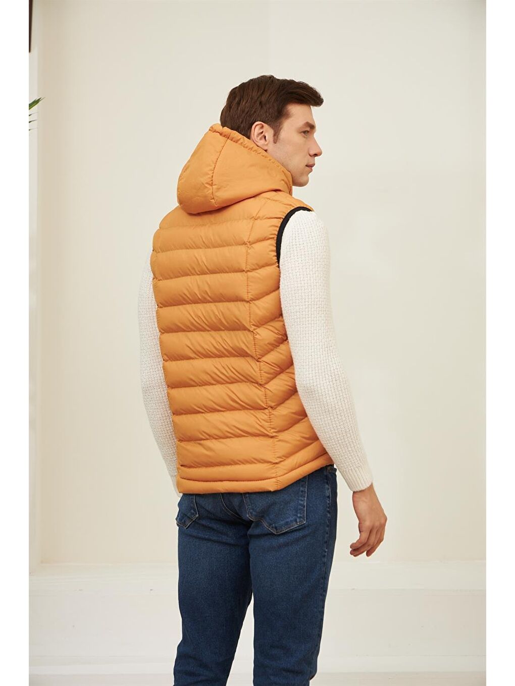 Sarı Erkek Spor Şişme Yelek Hardal-5