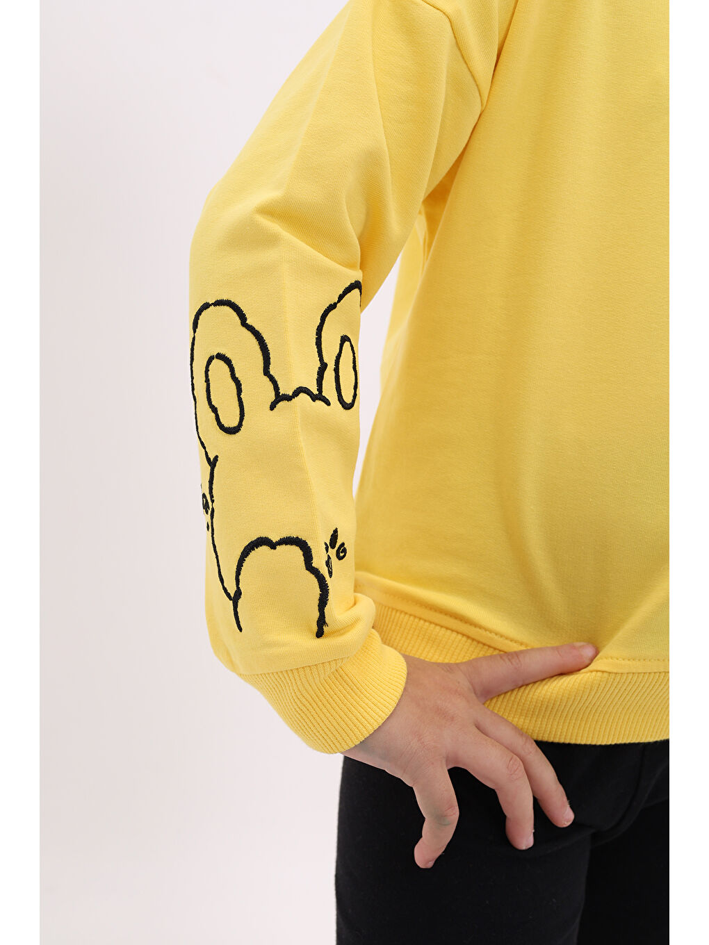 Toontoykids Koyu Sarı Kız Çocuk Nakışlı Sweatshirt - 1