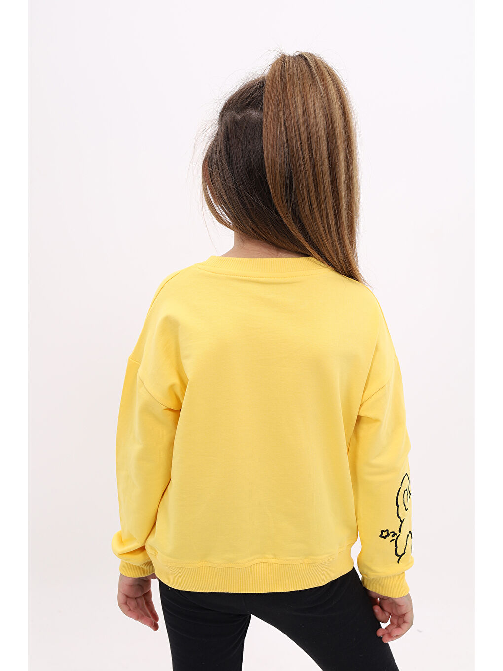 Toontoykids Koyu Sarı Kız Çocuk Nakışlı Sweatshirt - 3