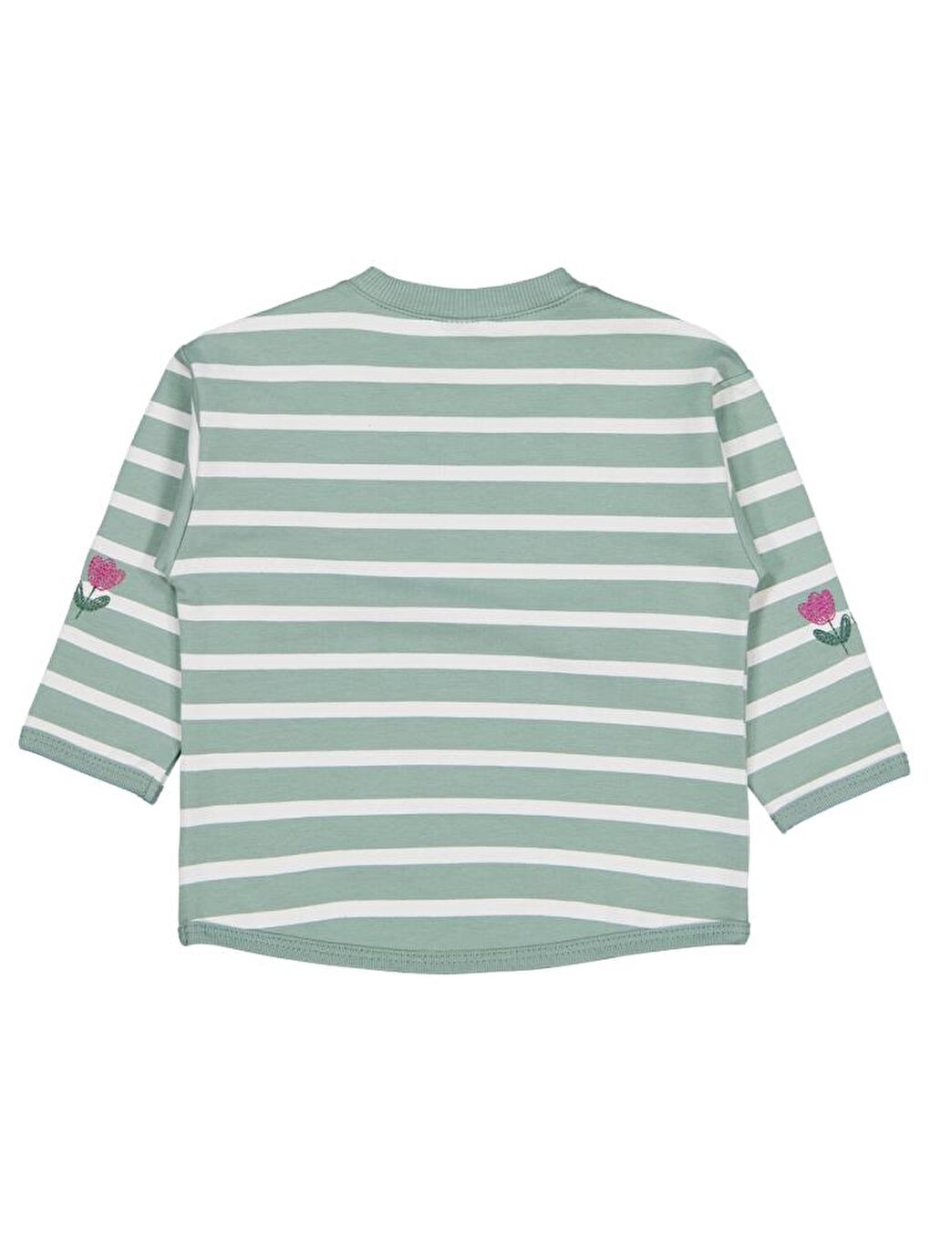 Baby Çizgi Emp. Çiçek Nakışlı 6-18 Ay Sweatshirt - Yeşil 18-24 Ay-1