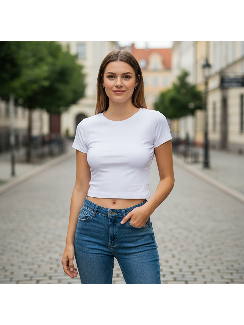 Beyaz Kadın Bisilet Yaka Kısa Kollu Basic Tshirt Bb2497