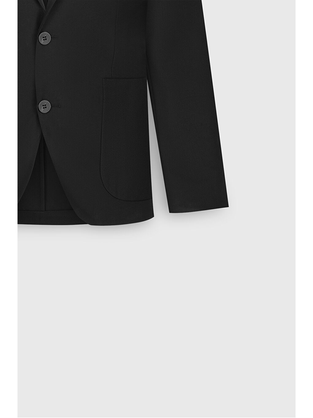 Erkek Siyah Slim Fit Dar Kesim Mono Yaka Beli Bağlamalı Diagonal Desenli Torba Cepli Takım Elbise-8