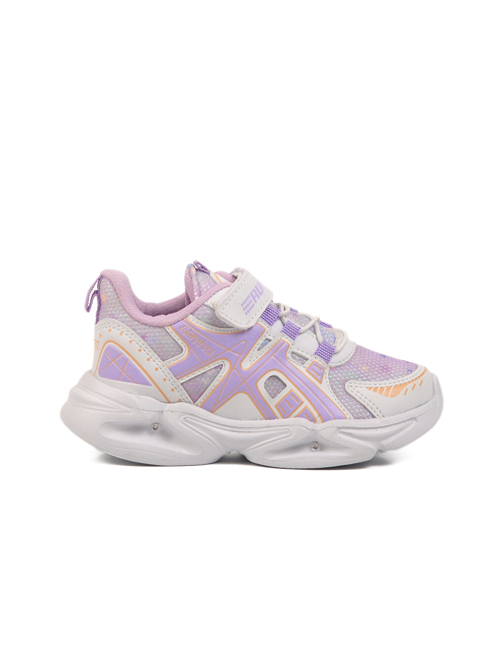 Beyaz Lila Cırtlı Fileli Hafif Unisex Çocuk Spor Ayakkabı 2351 P