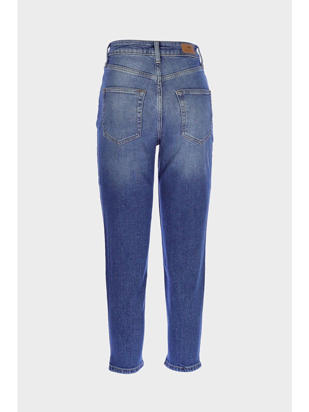 CROSS JEANS Orta Mavi Ariana Orta Mavi Yüksek Bel Patı Fermuarlı Mom Jean Pantolon C 4525-167 - 2