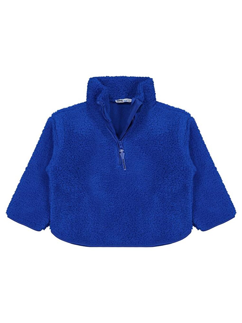Boys Biyeli Yarım Fermuarlı 2-5 Yaş Sweatshirt - Mavi 5-6 Yaş
