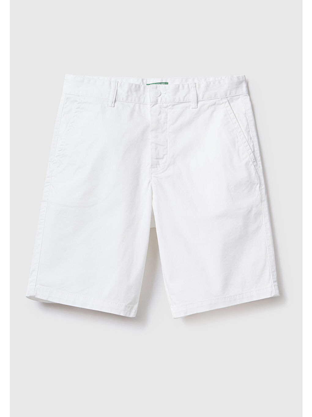 United Colors Of Benetton Erkek Beyaz Chino Bermuda - 1