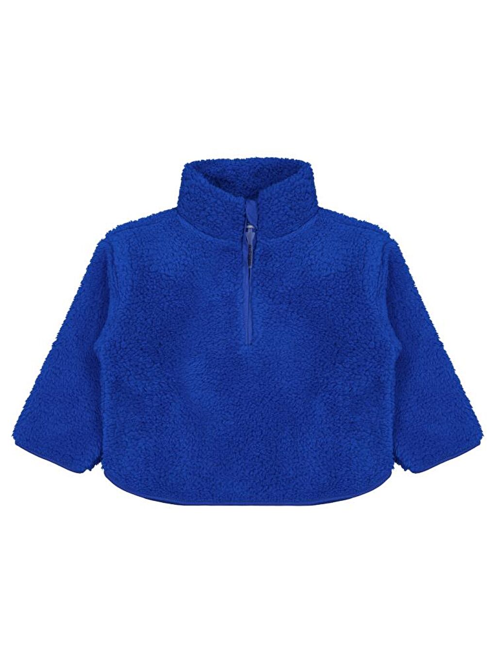 Boys Biyeli Yarım Fermuarlı 2-5 Yaş Sweatshirt - Mavi 5-6 Yaş-3