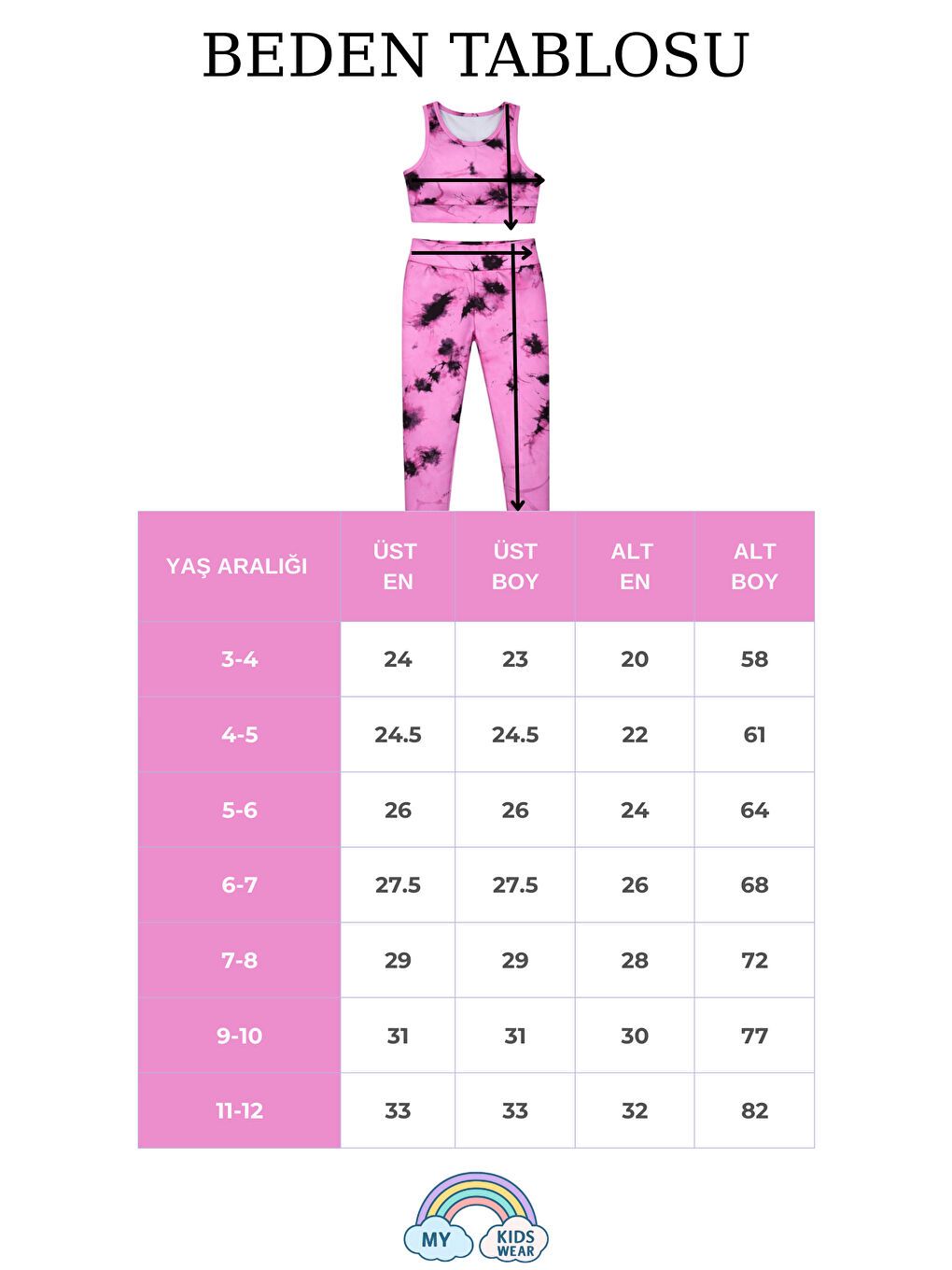 Pembe Kız Çocuk Çok Amaçlı Desenli Mayo & Spor Takımı 12442-1