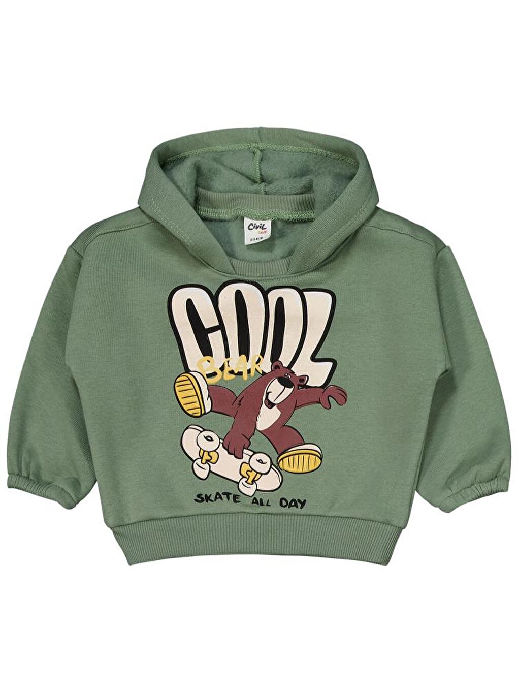 Baby Ayıcık Baskılı 6-18 Ay Takım - Haki 9-12 Ay-1