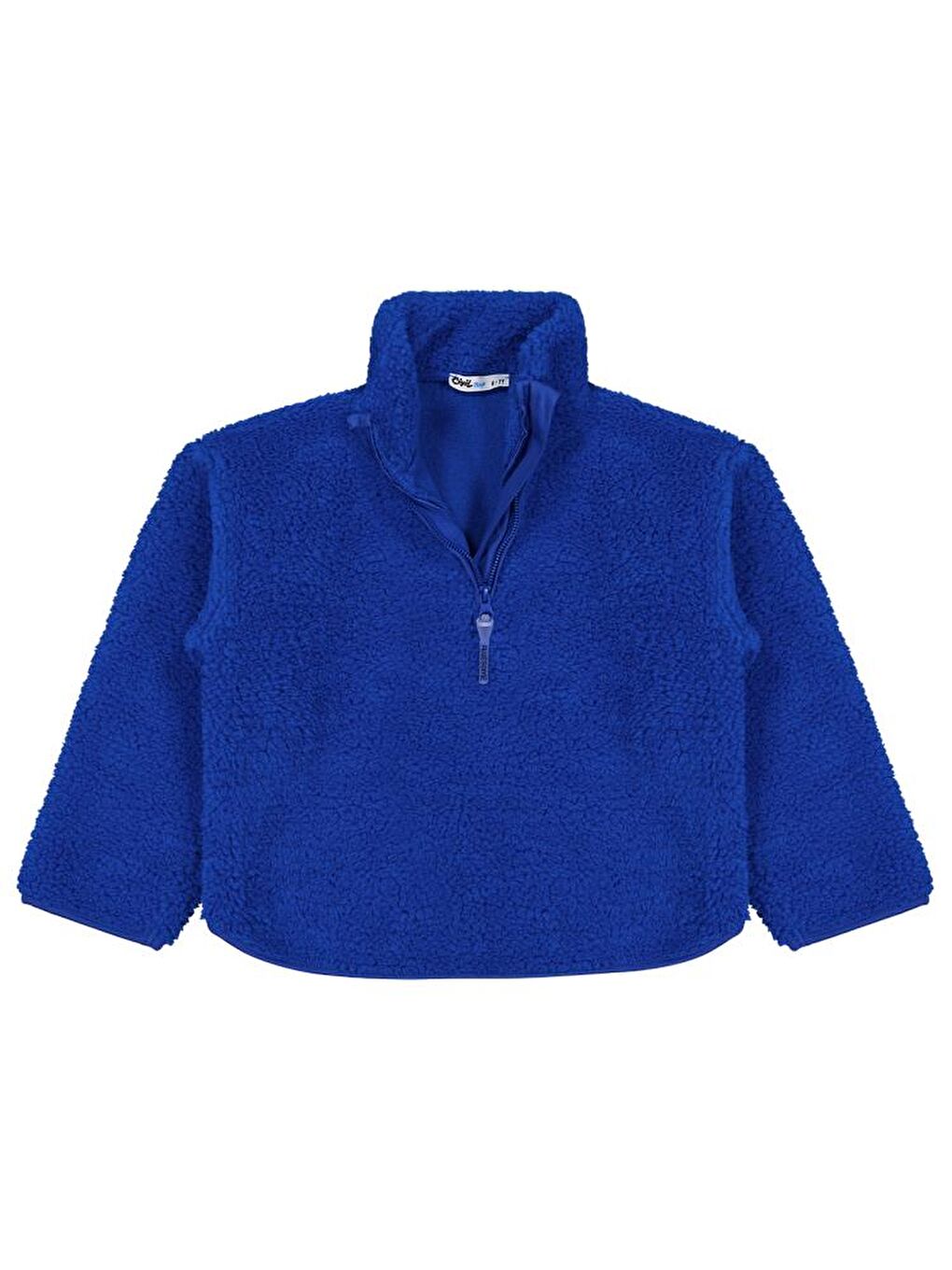 Boys Biyeli Yarım Fermuarlı 6-9 Yaş Sweatshirt - Mavi 6-7 Yaş