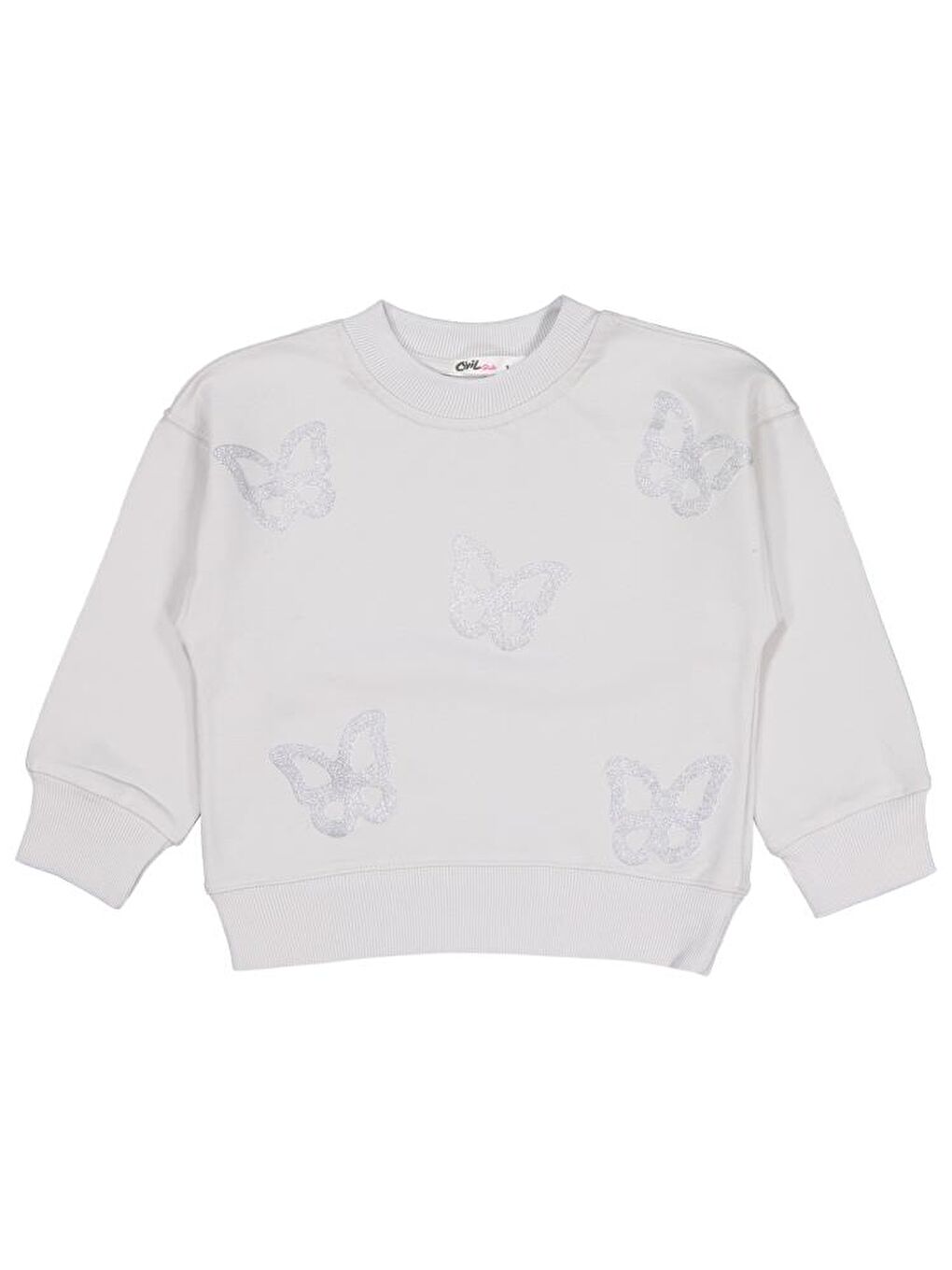 Girls Simli Kelebek Baskılı 2-5 Yaş Takım - Gri2-3 Yaş-1