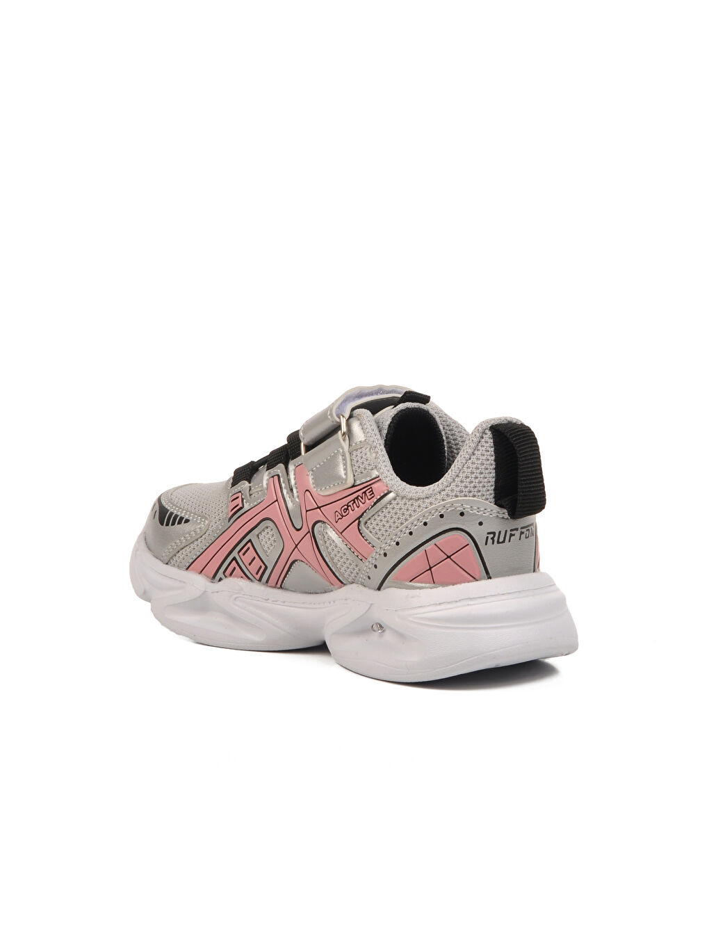 Ayakmod Gri Gümüş Pembe Cırtlı Fileli Hafif Kız Çocuk Spor Ayakkabı 2351 P - 3