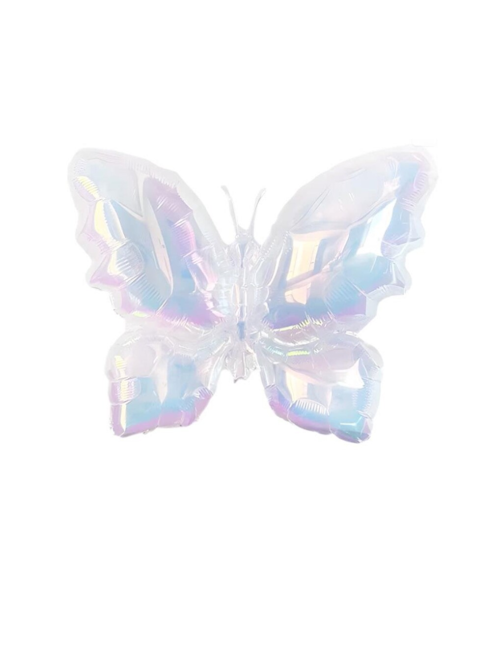 Beyaz Pastel Hologram Kelebek Folyo Balon – Parti & Doğum Günü Süslemesi 88 cm-1