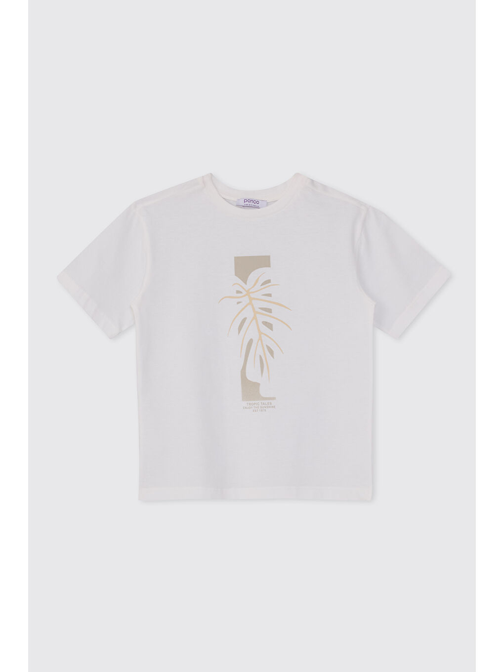 Erkek Çocuk Baskılı Ekru Tişört