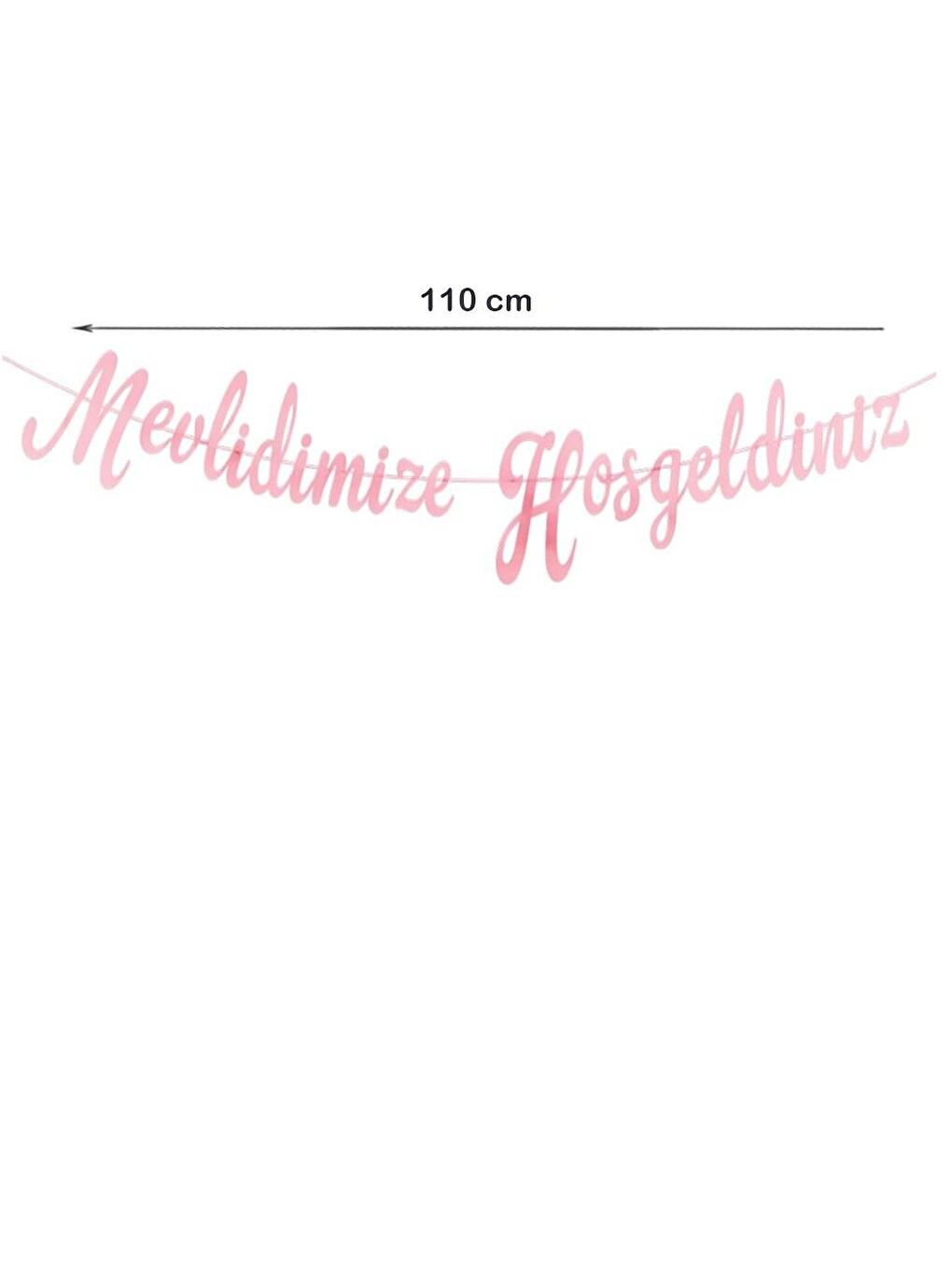 Mevlidimize Hoşgeldiniz Yazılı Kaligrafi Banner Dekoratif Süs Pembe-1