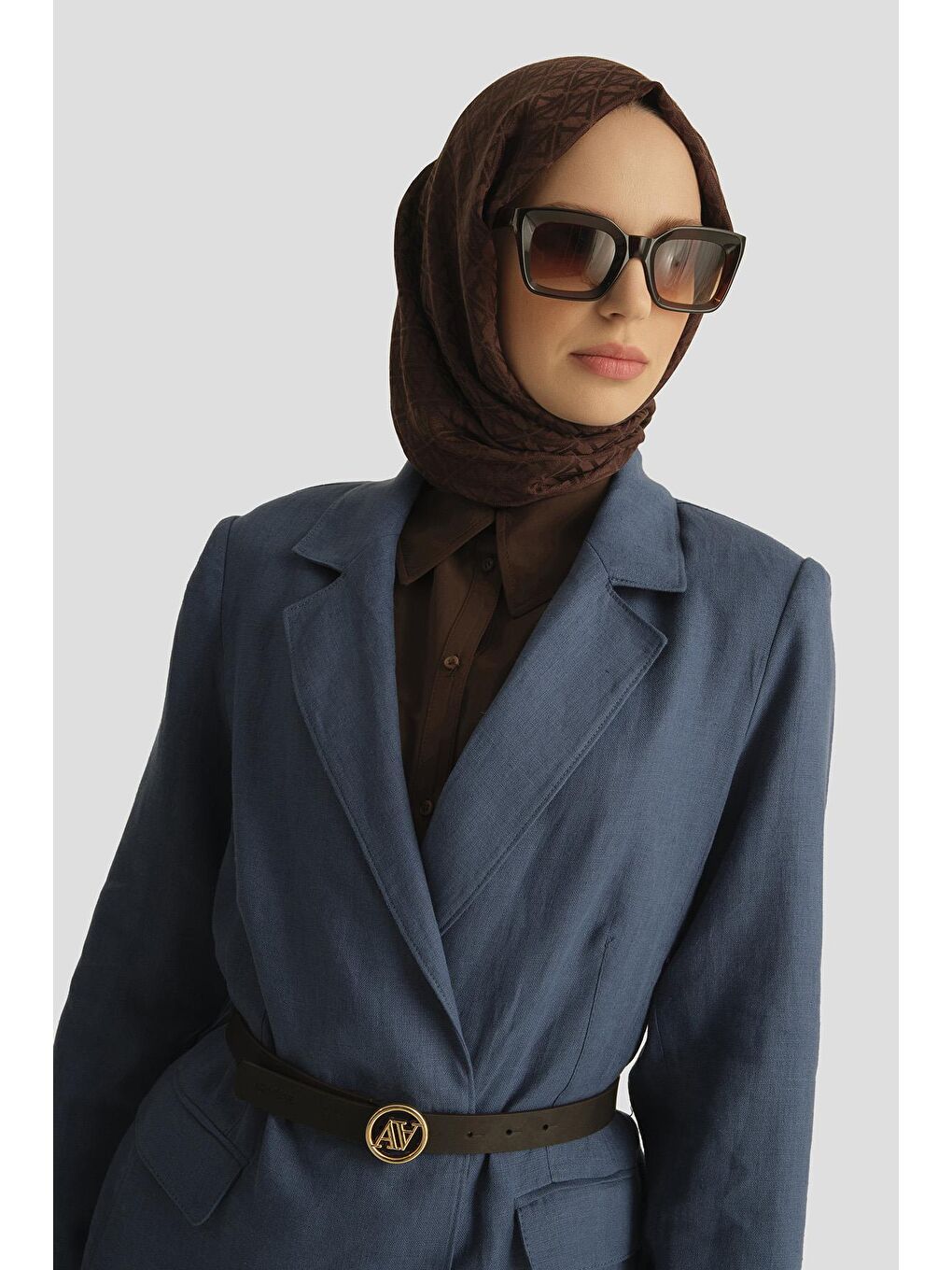 Mavi Kruvaze Keten Ceket 25Y5917 İndigo-3