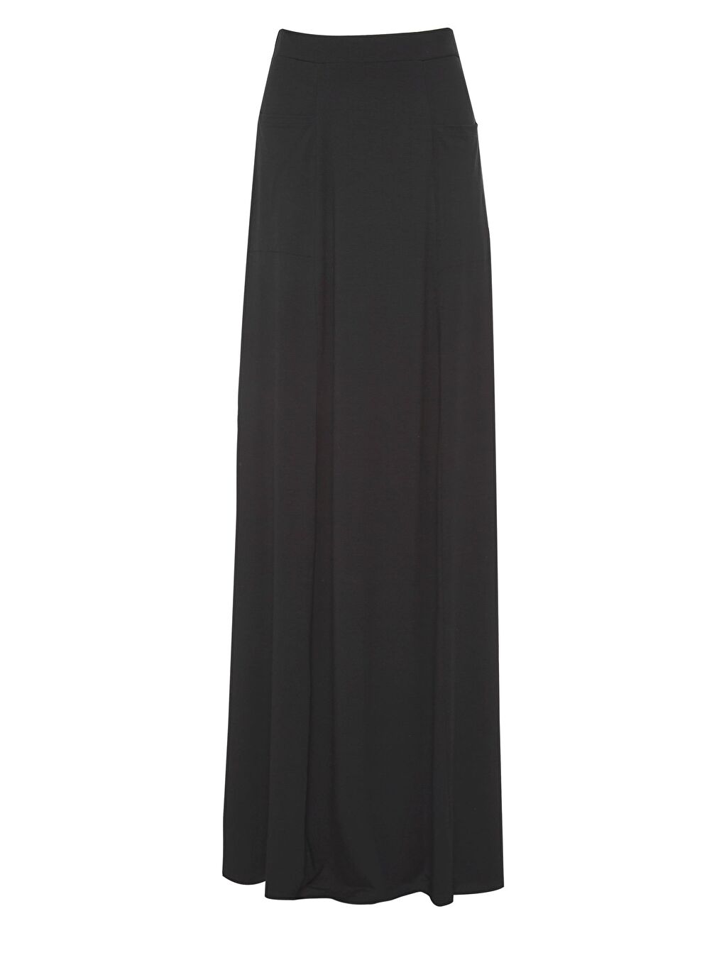 Siyah Büyük Beden Cepli Elastanlı Uzun Etek 194938-5