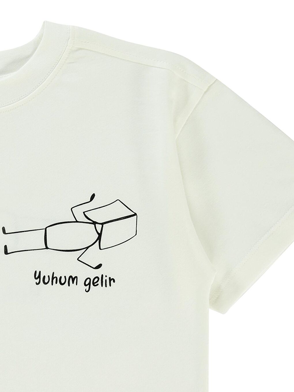 Mivil Oversize Çocuk Tişört 10-13 Yaş Ekru-1