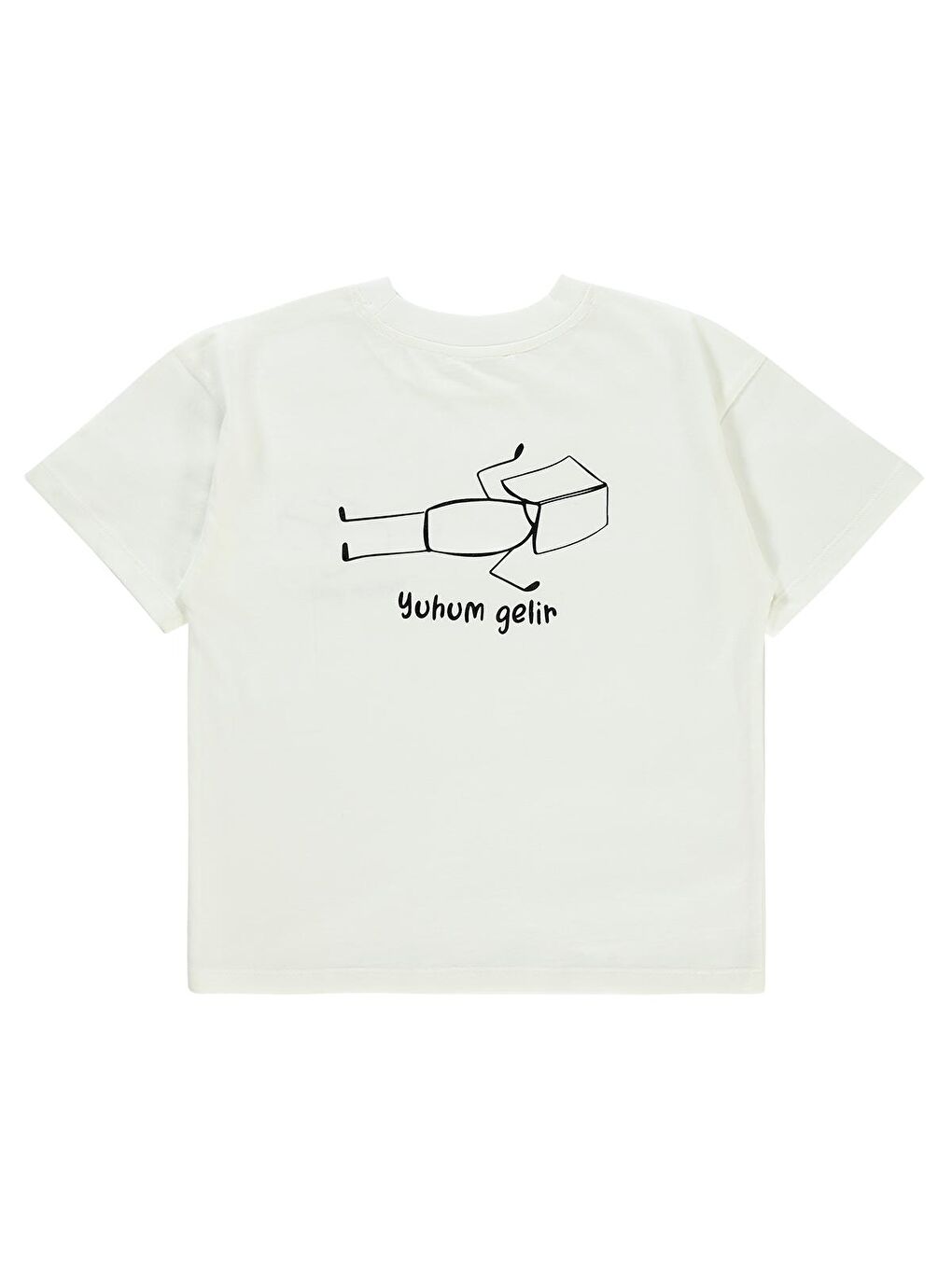 Mivil Oversize Çocuk Tişört 10-13 Yaş Ekru-2